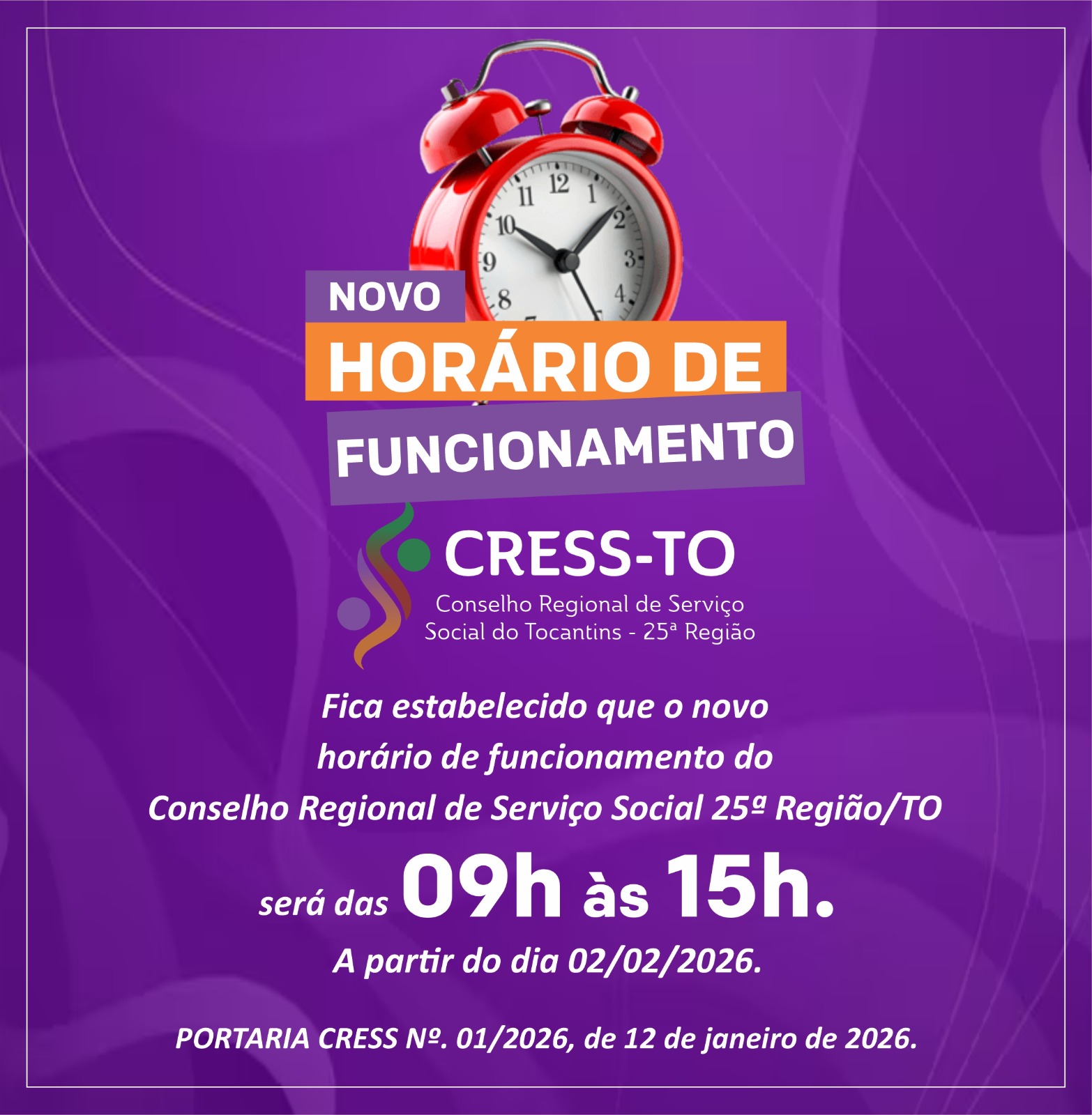 Horário de funcionamento 