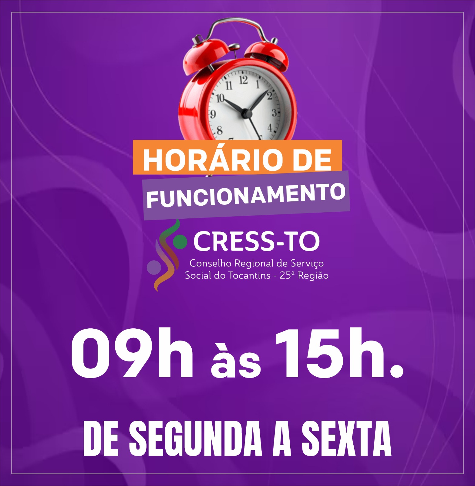 Novo horário de atendimento 