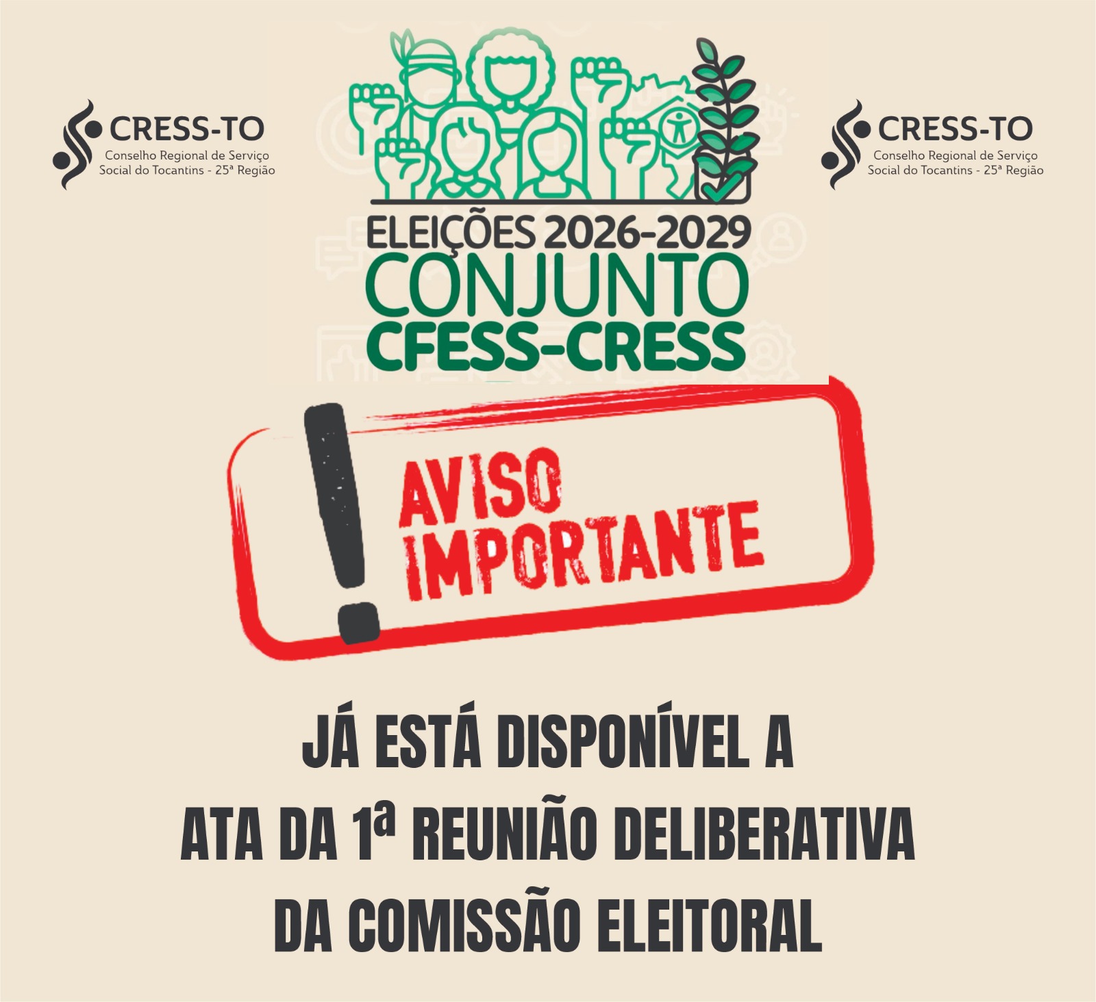 Disponível a Ata da 1ª Reunião Deliberativa da Comissão Eleitral